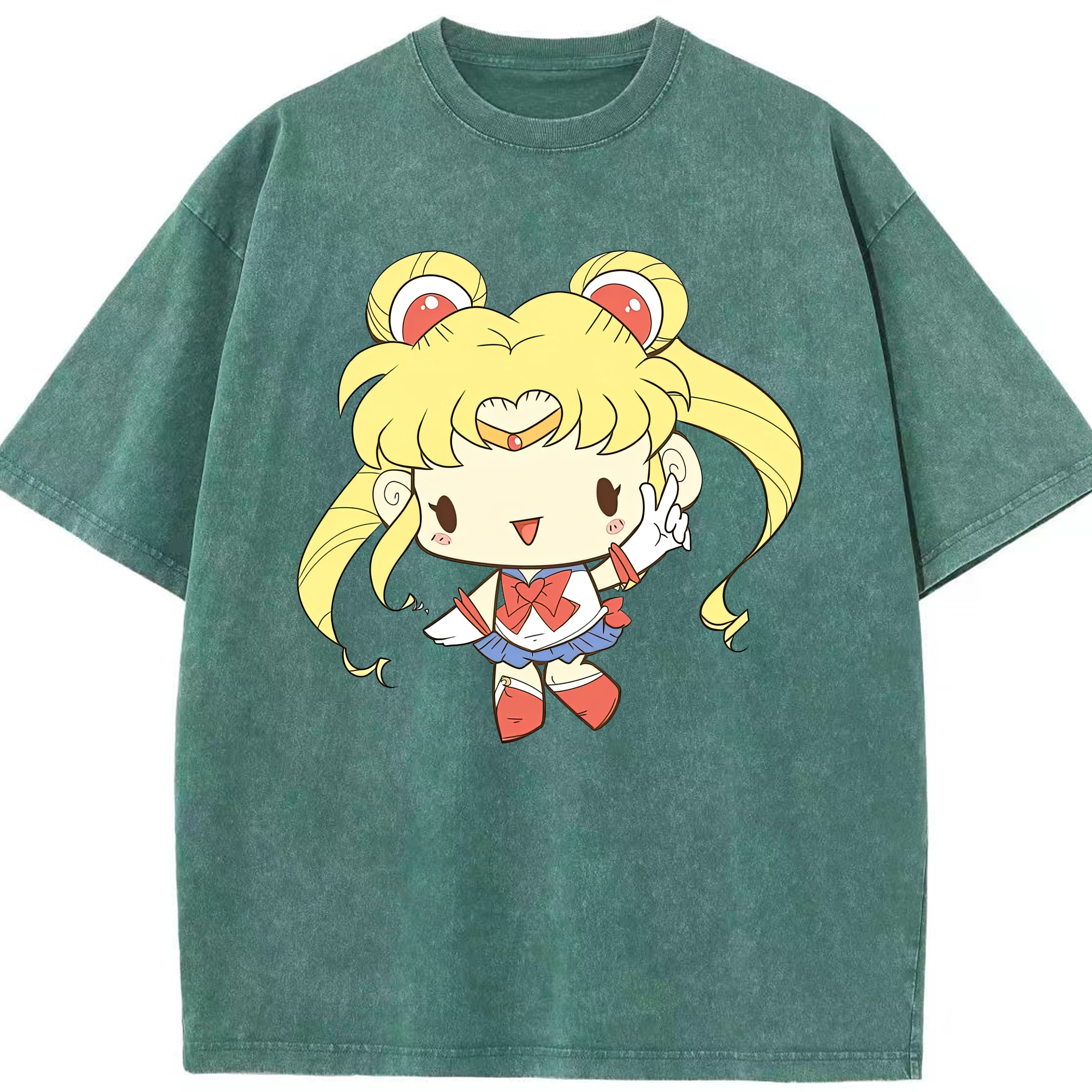 （画像用） 美少女戦士セーラームーン 月野 うさぎ つきの うさぎ Sailor Moon Tsukino Usagi 綿100% ヴィンテージ風 半袖Tシャツ（フロントプリント）